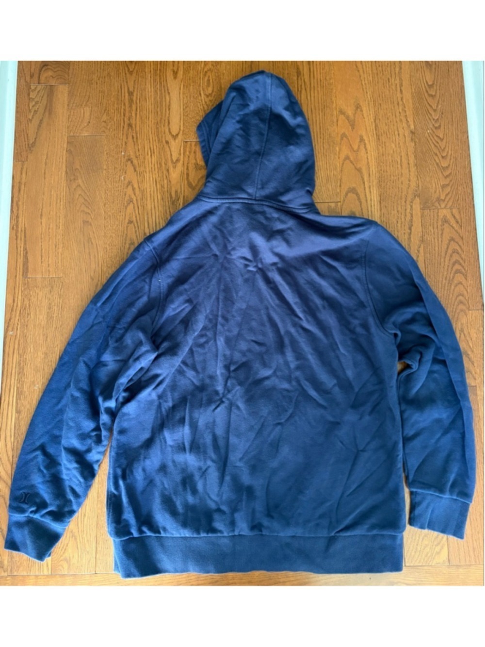 Men's Hurley Navy Teal Logo Hoodie Sweatshirt XL - Picture 3 of 3